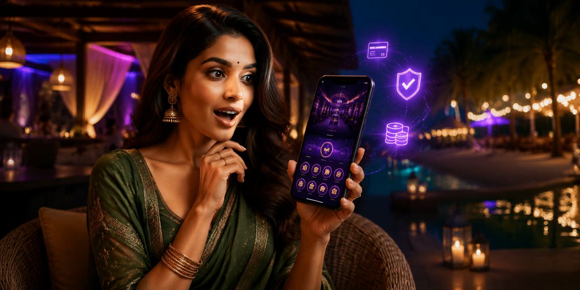 Indian cricket fan placing sports bet on mobile in Goa
